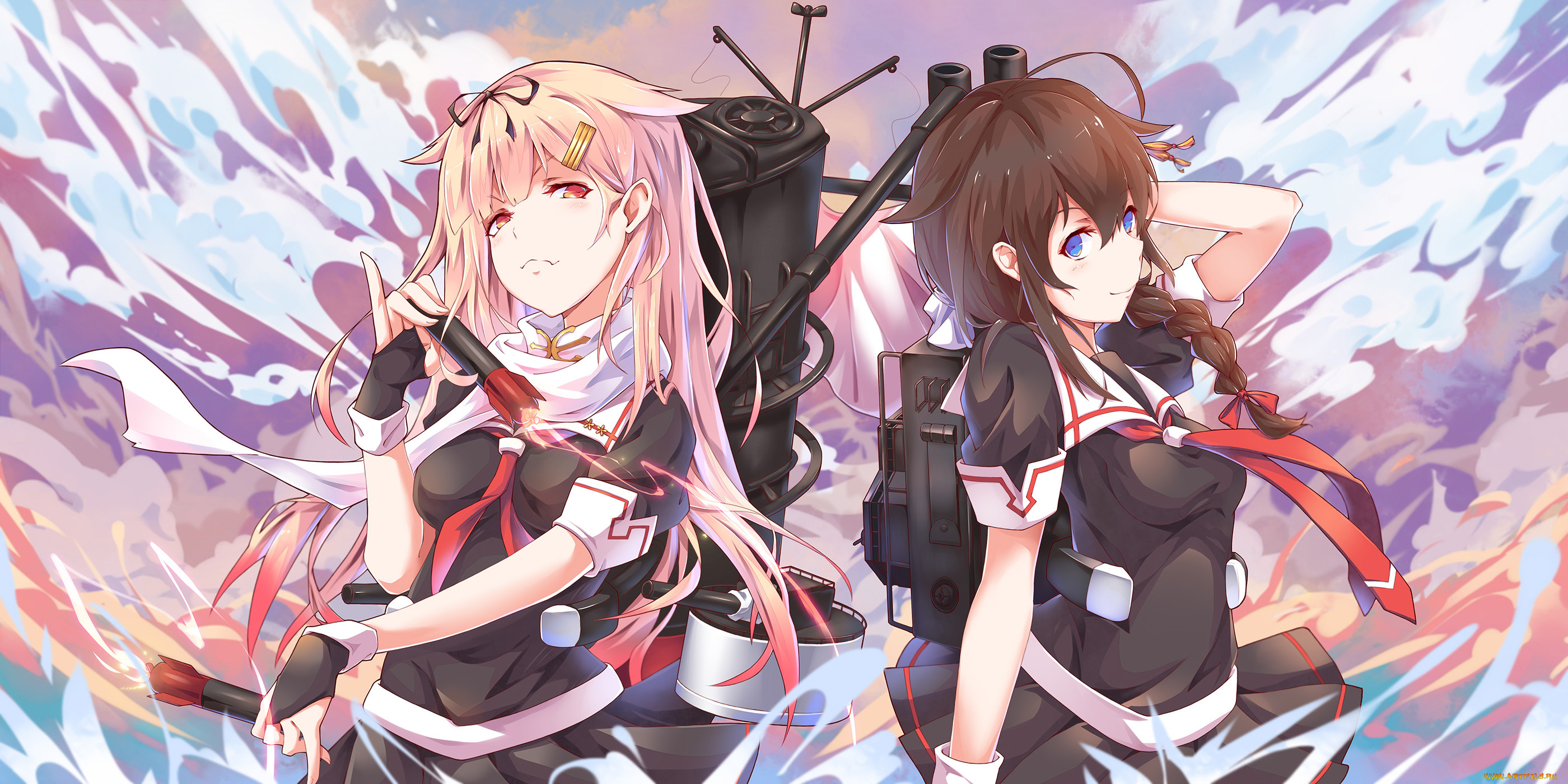 , kantai collection, litsvn, , , yuudachi, kancolle, shigure, kantai, collection